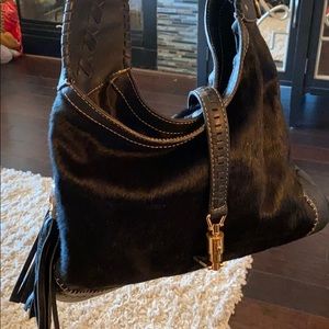 Black leather bag